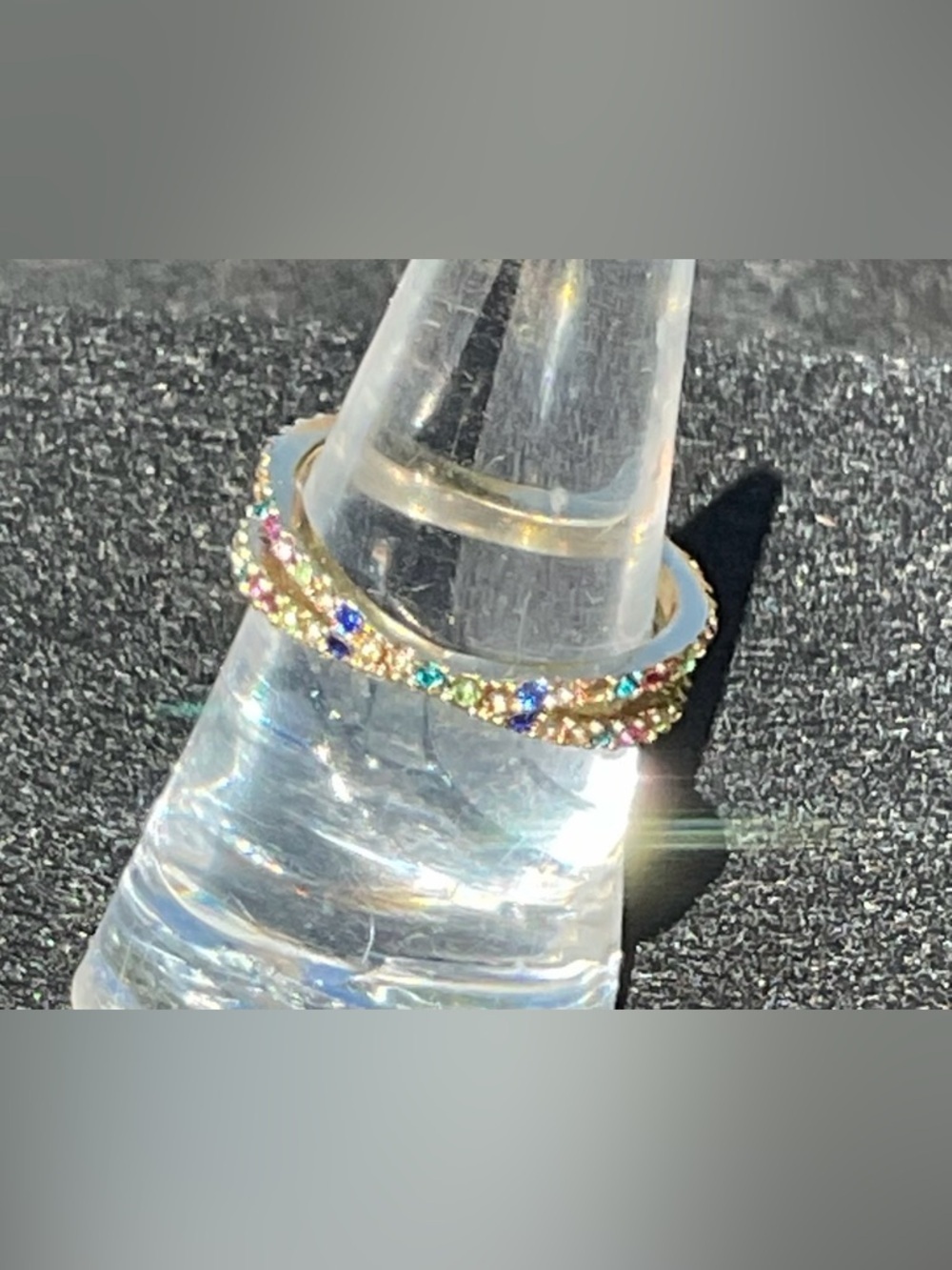 BaubleBar Maria Lola Style Rainbow Pavé Crystal Wrap Ring Gold Luxe Elegant Rare - Picture 6 of 9